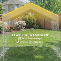 Outsunny 8 x 8 ft Pop Up Canopy Tent with 1-Button Push Easy Setup, UPF 50+ A-Frame Outdoor Instant Canopy, Beige(m-6)