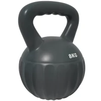 Soozier Kettlebell, 18 lbs Kettle Bell with Non-Slip Handle for Home Gym, Weight Lifting and Strength Training, Grey(m-11)