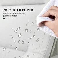 Outsunny Patio Chair Cushion for Adirondack Chairs Replacement Cushion with Back and Ties, Light Grey(m-5)