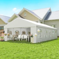 Outsunny 16'x32' Heavy Duty Large Party Tent & Carport with Removable Sidewalls, Portable Garage Canopy Tent, White(m-1)