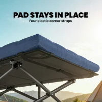 Outsunny Set of 2 Camping Cot with Soft Pad, 32" Extra Wide Folding Cots with Non-Slip Feet and Carry Bag, Blue(m-6)