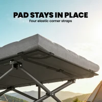 Outsunny Set of 2 Camping Cot with Soft Pad, 32" Extra Wide Folding Cots with Non-Slip Feet and Carry Bag, Grey(m-6)