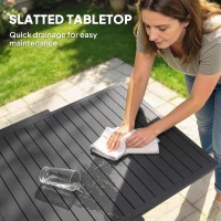 Outsunny 7 Pieces Outdoor Dining Set, Aluminum Patio Table and Chairs Set for 6 with Extendable Tabletop and Stackable Chairs(m-6)