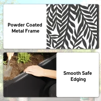 Outsunny Metal Planter Box with Trellis, 44.5" Raised Garden Bed with Trellis Privacy Screen for Climbing Plants(m-7)