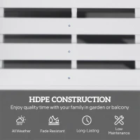 Outsunny Patio Glider Bench w/ HDPE Slatted Double Rocking Chair, White(m-5)