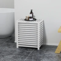 HOMCOM Laundry Basket, Laundry Hamper with Removable Liner Bag, 55L, White(m-8)