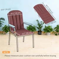Outsunny Set of 2 Patio Chair Cushions, High Back Adirondack Chair Cushion with Ties, High-Density Foam, Wine Red(m-3)