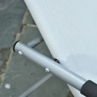 Outsunny Zero Gravity Rocking Chair Outdoor Chaise Lounge Chair Recliner Rocker with Detachable Pillow and Weather-Fighting Fabric for Patio, Deck, Pool, Gray(m-8)