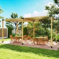 Outsunny 12PCS Pergola Kit, Pergola Brackets with 3-Way & 4-Way Corner Brackets for 4"x4" (Actual 3.6"x3.6") Lumber(m-9)