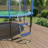 Soozier Trampoline Ladder, 2-Steps with Horizontal Wide Steps, Universal Hook, Galvanized Steel Frame, 330LBS Load Capacity(m-9)