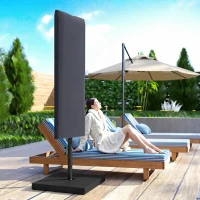 Outsunny Garden Parasol Cover, Outdoor Patio Umbrella Cover with Zipper, Dark Grey(m-8)