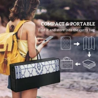 Outsunny Reversible Outdoor Rug Carpet with LED Lights, 10' x 8' PP Straw Rug with Carry Bag and Ground Stakes(m-7)