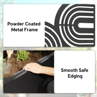 Outsunny Metal Planter Box with Trellis, 44.5" Raised Garden Bed with Trellis Privacy Screen for Climbing Plants(m-7)