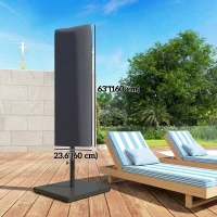 Outsunny Garden Parasol Cover, Outdoor Patio Umbrella Cover with Zipper, Dark Grey(m-3)