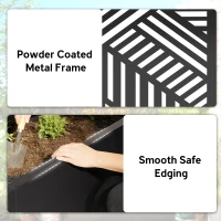 Outsunny Metal Planter Box with Trellis, 44.5" Raised Garden Bed with Trellis Privacy Screen for Climbing Plants(m-6)