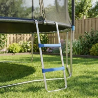 Soozier Trampoline Ladder, 2-Steps with Horizontal Wide Steps, Universal Hook, Galvanized Steel Frame, 330LBS Load Capacity(m-1)