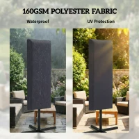 Outsunny Garden Parasol Cover, Outdoor Patio Umbrella Cover with Zipper, Dark Grey(m-5)