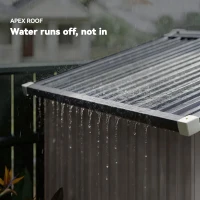 Outsunny 6.5' x 4'  Outdoor Storage Shed, Metal Garden Shed with Lockable Double Doors, 4 Vents, Light Grey(m-5)