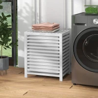 HOMCOM Laundry Basket, Laundry Hamper with Removable Liner Bag, 55L, White(m-7)