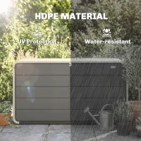 Outsunny Outdoor Storage Box with Lockable Lid, HDPE Garden Deck Box with Wheels 757 L(m-9)
