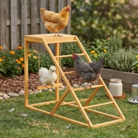 PawHut Chicken Activity Play for Healthy & Happy Animals with Chicken Perches & Hen Ladder, Chicken Coop Toy, Yellow(m-2)