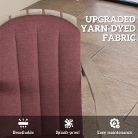 Outsunny Set of 2 Patio Chair Cushions, High Back Adirondack Chair Cushion with Ties, High-Density Foam, Wine Red(m-5)