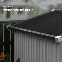 Outsunny 6.5' x 4'  Outdoor Storage Shed, Metal Garden Shed with Lockable Double Doors, 4 Vents, Silver-White(m-5)