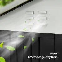 Outsunny 6.5' x 4'  Outdoor Storage Shed, Metal Garden Shed with Lockable Double Doors, 4 Vents, Dark Grey(m-6)