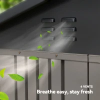 Outsunny 6.5' x 4'  Outdoor Storage Shed, Metal Garden Shed with Lockable Double Doors, 4 Vents, Light Grey(m-6)