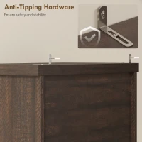 HOMCOM 71" Pantry Cabinet, Kitchen Storage Cabinet with Adjustable Shelves, Barn Doors and Drawer for Dining Room, Brown(m-7)