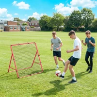 Soozier Soccer 5 Angles Adjustable Soccer Rebounder Net, Multi-Sport Training Bounce Back Net, Red(m-8)