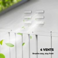 Outsunny 6.5' x 4'  Outdoor Storage Shed, Metal Garden Shed with Lockable Double Doors, 4 Vents, Silver-White(m-6)