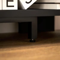 HOMCOM Corner TV Stand, Modern TV Table with 2 Open Shelves for 47 Inch TV, Entertainment Center for Living Room, Black(m-10)