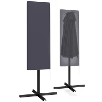 Outsunny Garden Parasol Cover, Outdoor Patio Umbrella Cover with Zipper, Dark Grey(m-11)