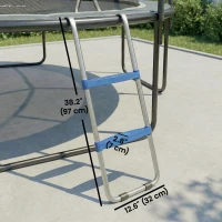 Soozier Trampoline Ladder, 2-Steps with Horizontal Wide Steps, Universal Hook, Galvanized Steel Frame, 330LBS Load Capacity(m-3)