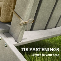 Outsunny Set of 2 Patio Chair Cushions, High Back Adirondack Chair Cushion with Ties, High-Density Foam, Beige(m-6)