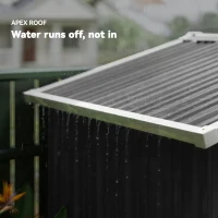 Outsunny 6.5' x 4'  Outdoor Storage Shed, Metal Garden Shed with Lockable Double Doors, 4 Vents, Dark Grey(m-5)