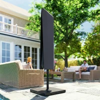 Outsunny Garden Parasol Cover, Outdoor Patio Umbrella Cover with Zipper, Dark Grey(m-9)