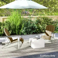 Outsunny Set of 2 Patio Chair Cushions, High Back Adirondack Chair Cushion with Ties, High-Density Foam, Beige(m-7)