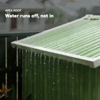 Outsunny 6.5' x 4'  Outdoor Storage Shed, Metal Garden Shed with Lockable Double Doors, 4 Vents, Light Green(m-5)