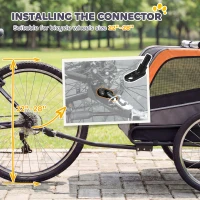 PawHut Dog Bike Trailer, Pet Cart Bicycle Carrier with 2 Entrances, Quick Release Wheels, Reflectors, Flag, Safety Leash(m-9)