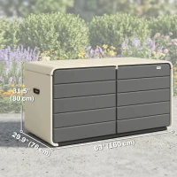 Outsunny Outdoor Storage Box with Lockable Lid, HDPE Garden Deck Box with Wheels 757 L(m-3)