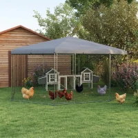 PawHut 17.1 ft x 15.7 ft Chicken Run for 19-25 Chickens with Cover(m-2)
