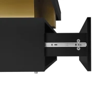 Minimalist Coffee Table with 2 Drawers and High-Gloss Finish, Multi-Use Side Table for Living Spaces, 39.5'' L x 19.5'' W x 15.5'' H, Black(m-13)