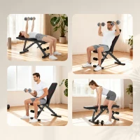 Soozier Adjustable Weight Bench, Foldable Workout Bench with Multi-Angle Seat and Back, Flat or Incline Bench for Home Gym(m-7)