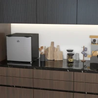 HOMCOM 1.1 Cu. Ft. Mini Freezer, Compact Upright Freezer with Reversible Door, Removable Shelf, Adjustable Temperature, Silver(m-8)