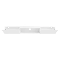 Floating TV Stand with High-Gloss Finish and LED Ambient Lighting, Sleek TV Cabinet with Pull-Down Doors, 63" L x 12" W x 8.5" H, White(m-14)