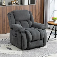 HOMCOM Overstuffed Power Lift Recliner Chair with Vibration Massage and Heat, Side Pockets, Pocket Spring, for Adults, Gray(m-8)