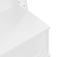 Space‑Saving Coat Rack with 4 Hooks and Top Open Shelf, Multifunctional Cabinet for Compact Homes, 40'' L x 18.5'' W x 72'' H, White(m-12)