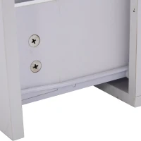 Sleek Lift-Up Coffee Table with LED Lighting and 4 Drawers, Durable Center Table for Living Room, 35.5" L x 21.5" W x 16.5" H, White(m-11)